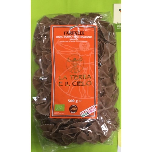 PASTA INTEGRALE DI FARRO BIO 500 GR FARFALLE - Foto 1 di 1