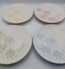 CIB Floral Appetizer Snack Party Plates Set of 4 New