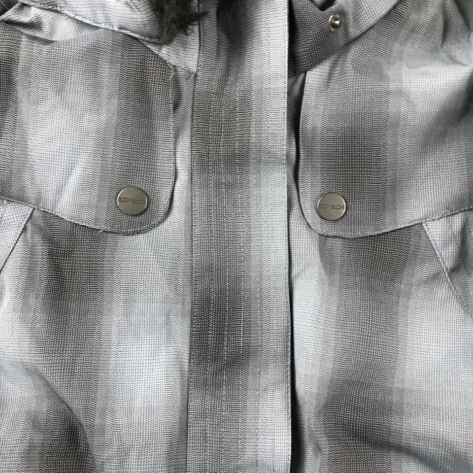 Abrigo Body Glove Mujer Medio Azul Cremallera Completa Imitación Piel Chaqueta Rellena Forrada con Capucha Foto 3 de 4