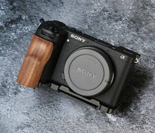 Handmade Wood L Handle Hand Grip Aluminium alloy Baseplate for Sony A6700 Camera