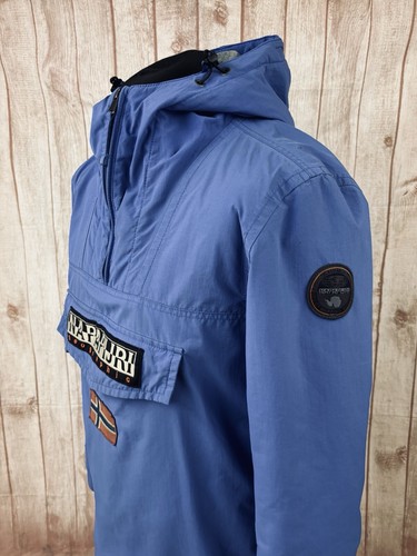 NAPAPIJRI Mens Small Fleece Lined Rain Forest Zip Jacket Smock Taped Seams Blue - Picture 11 of 24