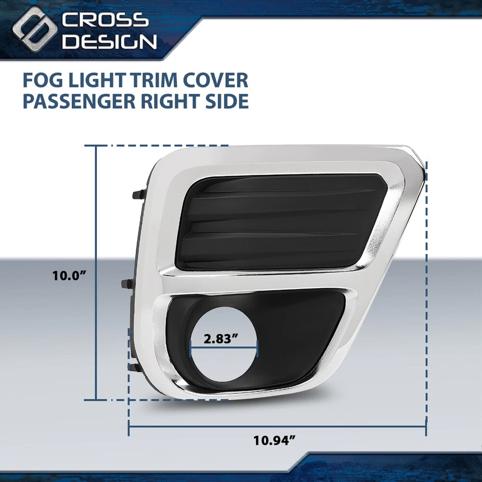 Fog Light Trim Cover Bezel LH RH Black Chrome Fit For 2019-2021 Subaru Forester - Image 4 of 4