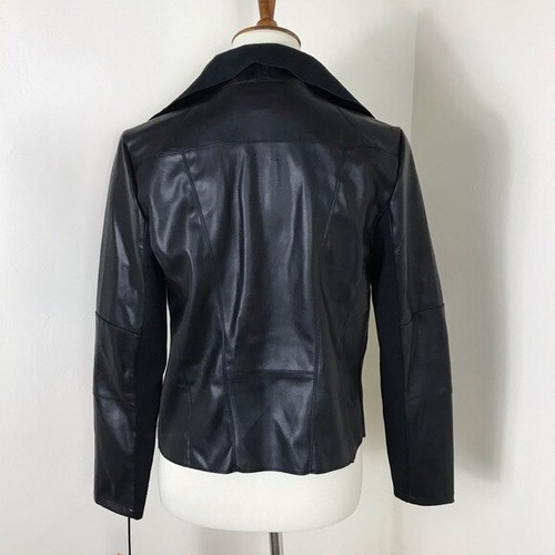 Halogen Nordstrom faux leather drape jacket size XS Open Front Black NWT - Picture 6 of 8