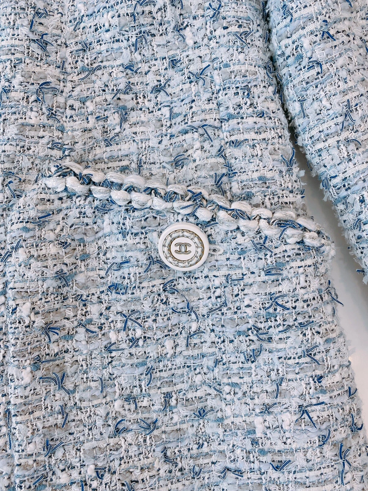 ☆PRE PROPRIETÀ☆2019 19C Abito Giacca in Tweed Chanel La Pausa FR 36 blu