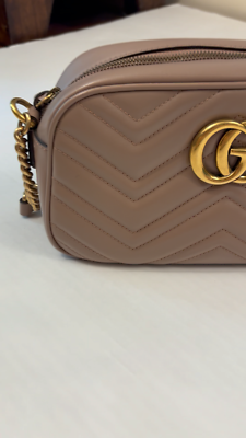 GUCCI GG Marmont Small Matelasse Shoulder Bag Dusty Pink