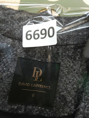 David Lawrence Size 8 Career Business Lined Black Metallic Grey Jacket - Picture 8 of 8