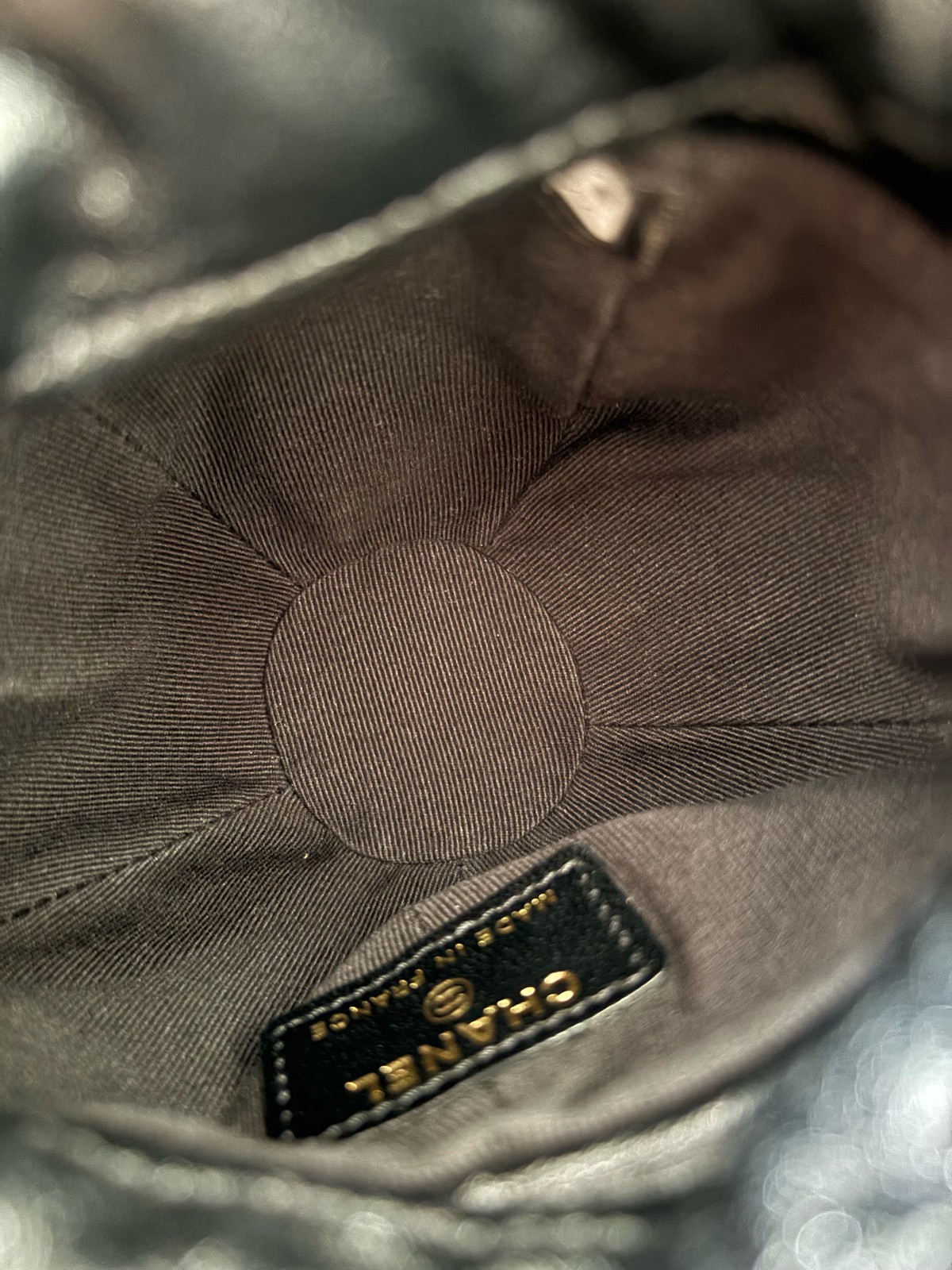Chanel Mini Drawstring Bucket Bag Black Quilted Leather Chain Crossbody — image 8