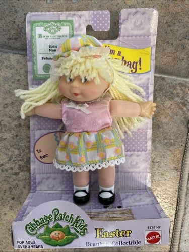 Vtg 1998 Cabbage Patch Kids Easter Beanbag Collectible Doll Erin Nan  Mattel