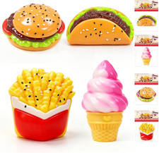 4 Pack Squishy Food Slow Rising Squishy Ice Cream Burger Sandwich French Fries M