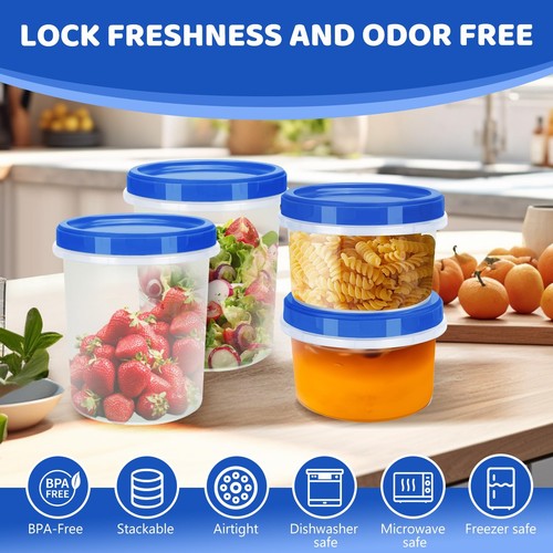 Heavy Duty Airtight Plastic Containers with Twist Top Lids, Stackable Freezer... - Picture 4 of 7