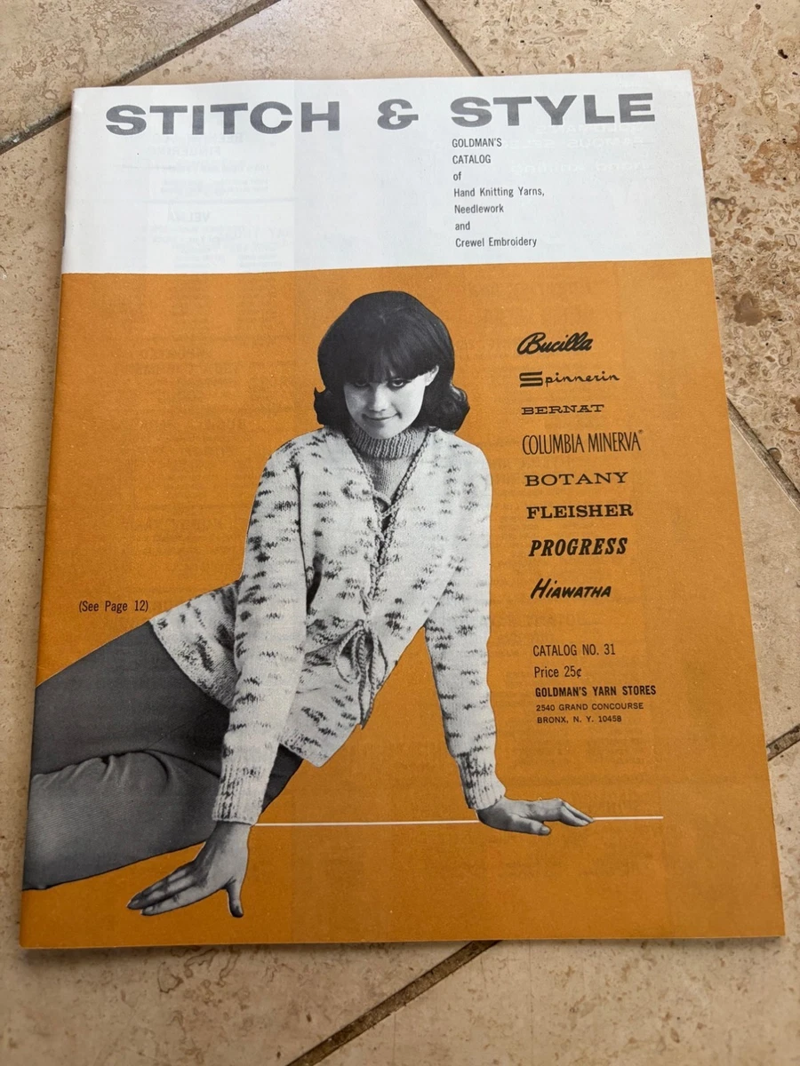 Catálogo Stitch and Style Goldmans Nº 31 Hilo Aguja Crewel Años 60 Bronx NY
