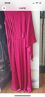 ESCADA One Kimono Sleeve Satin Fuchsia Wide Leg Slit Hem Jumpsuit Size 42 YJ01 — photo 2
