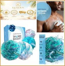 Loofah Bath Sponge XL Swirl Multi Color 4 Pack Extra Large 75g Exfoliating Body