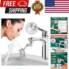 Patented 1080 Swivel Faucet-Extender Sink-Aerator - 2-Mode Splash Water Tap E...
