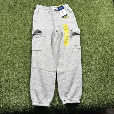 GAP Kids Youth Fleece Cargo Jogger Sweatpants Gray Size S 7/8 NWT