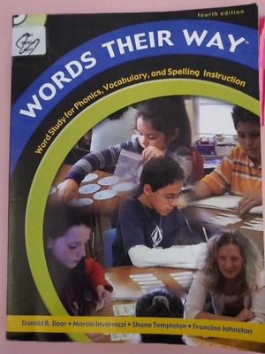 USED Words Their Way by Donald R Bear et al 2008 4th Ed Paperback DVD included