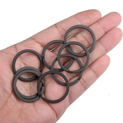 10/20pcs Black Metal Flat Key Rings Round Clasp Holder Connector Clip for Diy Sp