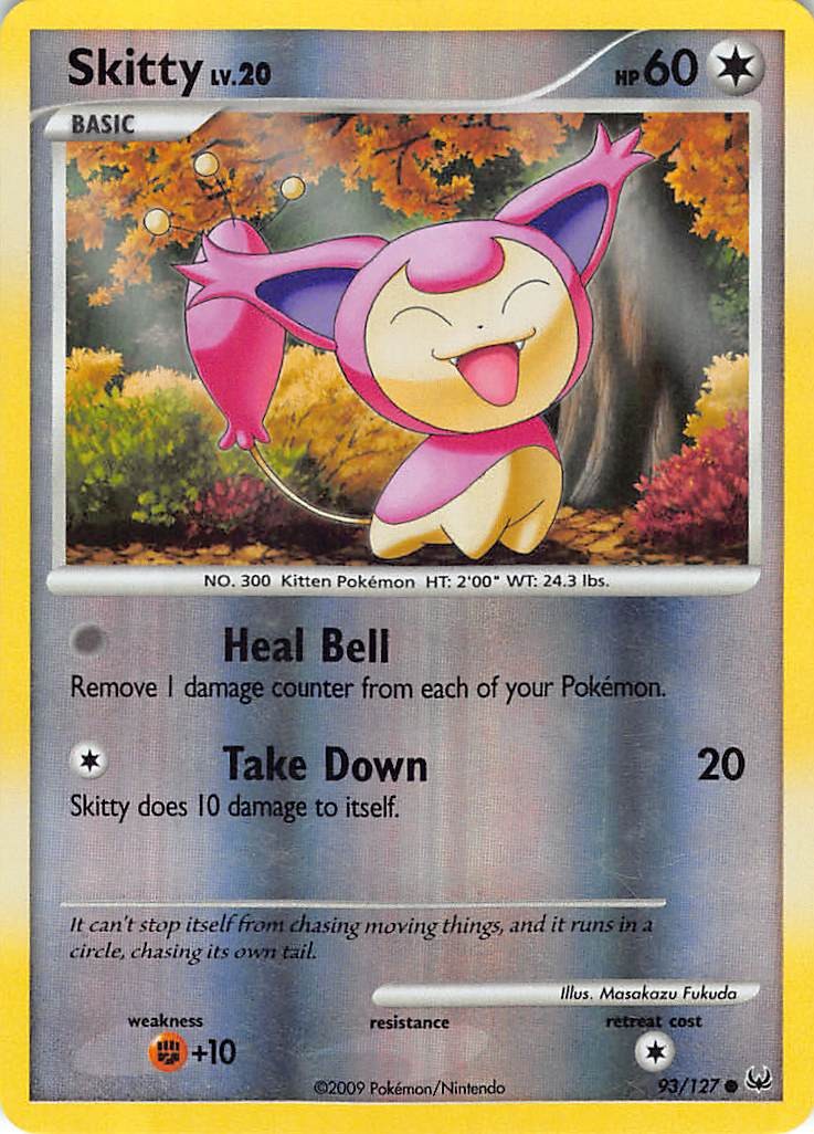 Skitty 93/127 Common Platinum Pokemon Reverse Holo Lightly Played