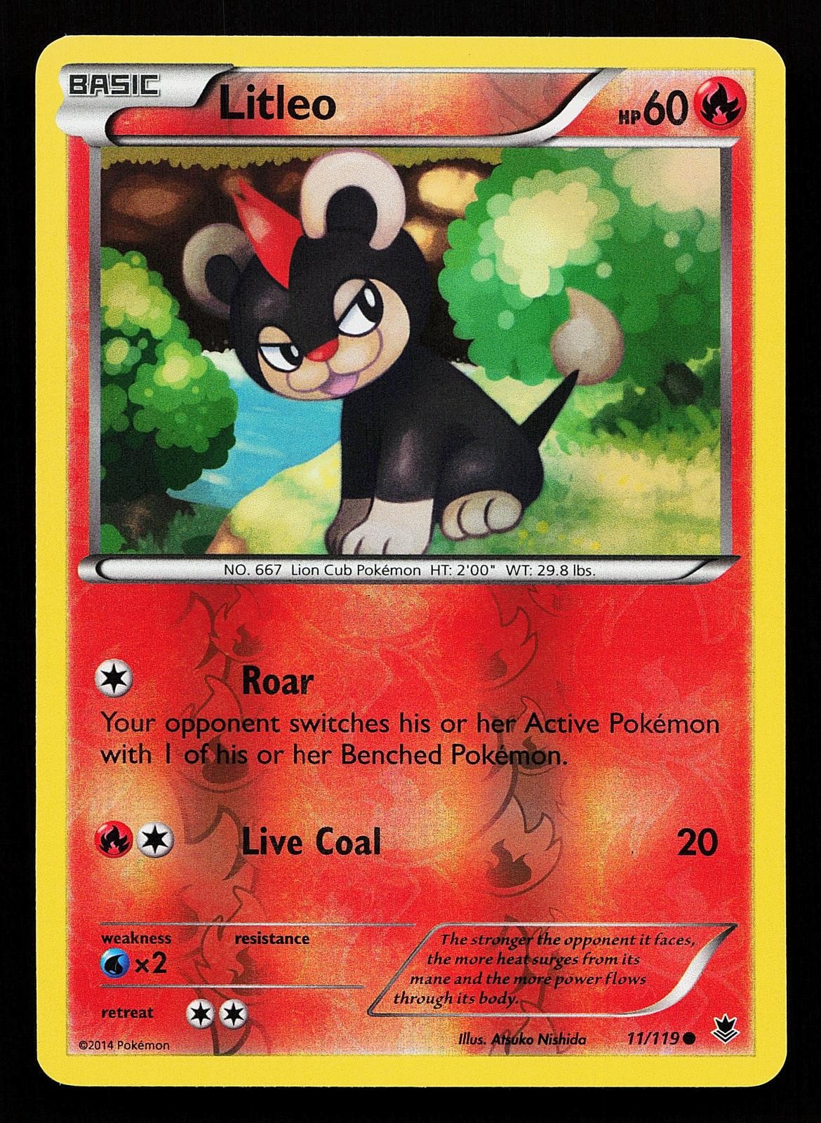 Litleo 11/119 Reverse Holo Common Phantom Forces Pokemon Card