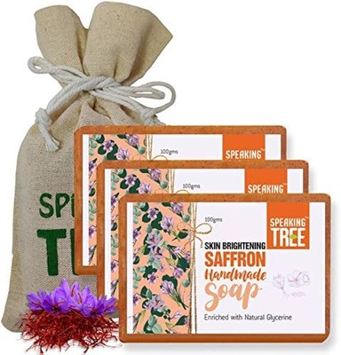 Speaking Tree Saffron Handmade Soap 100gm Each Set Of 3