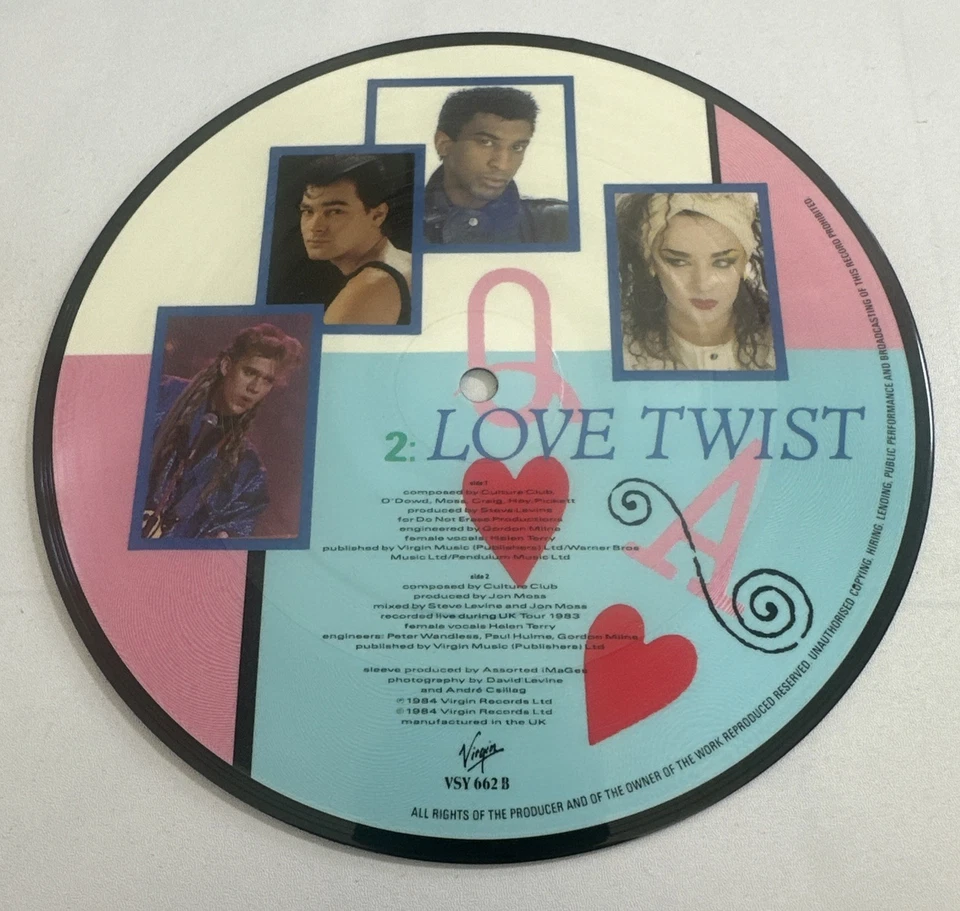 Culture Club ~ It's a Miracle Love Twist 1983 7" Picture Disc Rare NM Foto 4 de 4