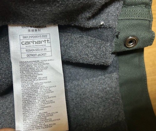 CARHARTT WIP Detroit Jacket Size S Vintage Made in Cambodia Japan - Picture 16 of 18
