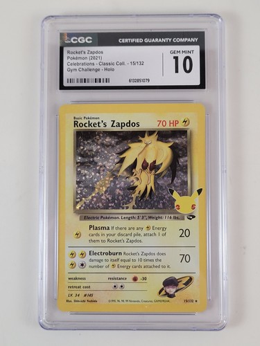 Rocket's Zapdos graded CGC 10 for sale on eBay