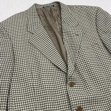 Mani by Giorgio Armani Brown Houndstooth Virgin Wool Blazer Made in Italy 44L
