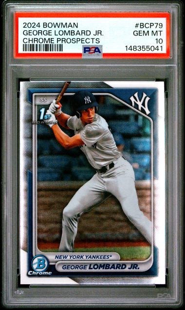 2024 Bowman - Chrome Prospects George Lombard Jr. #BCP-79 (RC) PSA 10 Gem Mint..