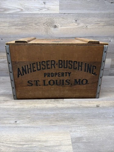 Vintage Budweiser Anheuser Busch Centennial Wooden Beer Crate Box 1876-1976