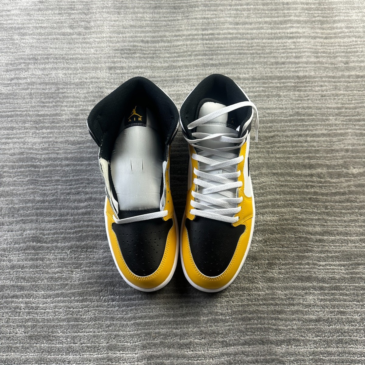 Air Jordan 1 Mid Mens Size 10.5 Yellow Ochre Black White | eBay