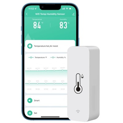 WiFi Hygrometer Thermometer Sensor for Home, Indoor Outdoor Wireless Temperat...