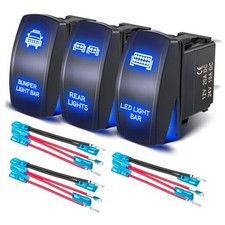 3 Pack 5 Pin Rocker Switch Rear Bumper LED Light Bar Toggle Switch