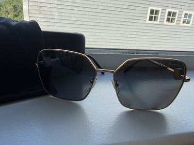 Versace Square Gold Metal Sunglasses Polarized Black Lenses Women's Designer