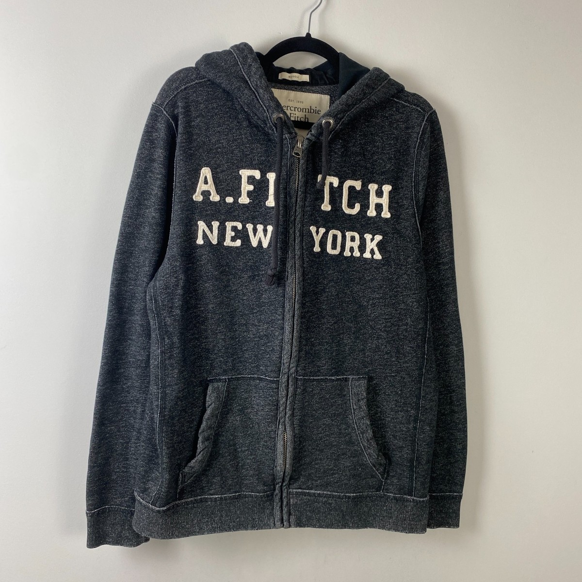 Abercrombie & Fitch Fleece Full Zip Hoodie Mens Large Muscle Fit