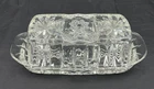 VTG Anchor Hocking clear glass Prescut Star of David Covered Butter Dish