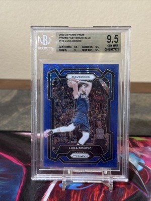 2023-24 Panini Blue Fast Break Prizm #110 Luka Doncic Mavericks 37/150 BGS 9.5
