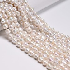 Natural White Fresh Water Pearl Baroque Drop Beads Size 9-10x10-12mm 15.5'' Strd