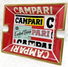 Vintage Campari Cigarette Ashtray Mid Century Munari Advertisement poster Rare