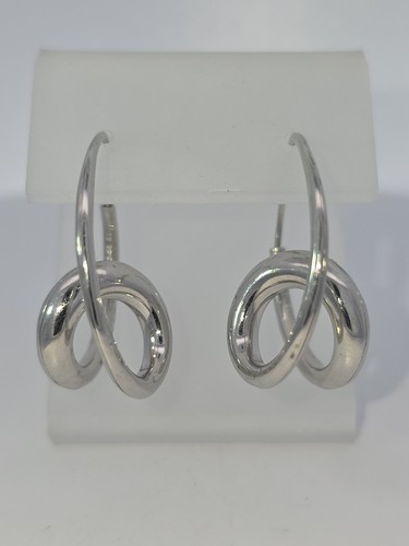 Artisan/ Designer Michael Good 10% Iridium Platinum Continuous Hoop Earrings - Picture 4 of 4