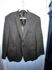 Towncraft Men’s 48 Reg Brown Herringbone Wool Sport Coat Suit Jacket 48R
