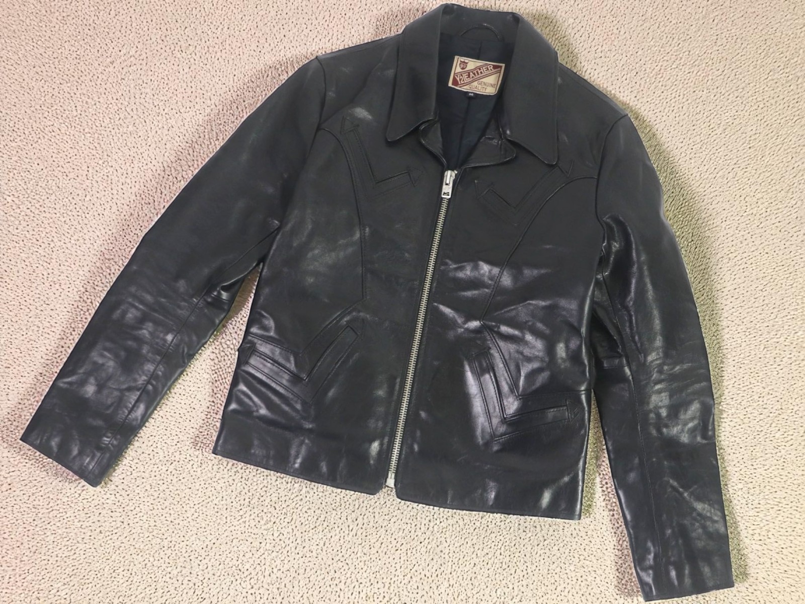 Y’2 PELLE Pony Hide Giacca Biker Singola Zip Nero Taglia:36 Uomo