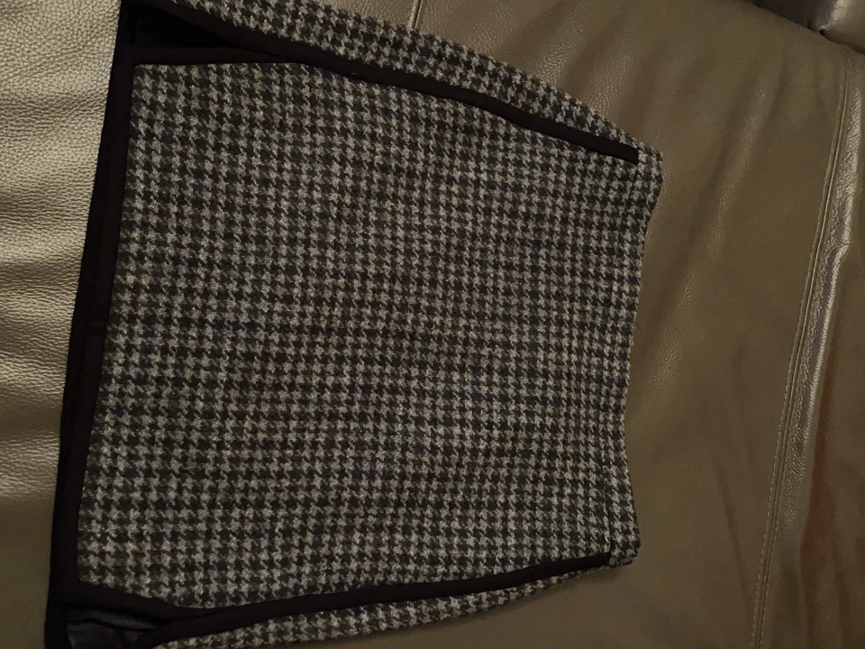 Minifalda de lana J Crew talla 6 pata de gallo negra marrón caqui rojo ladrillo Foto 2 de 4