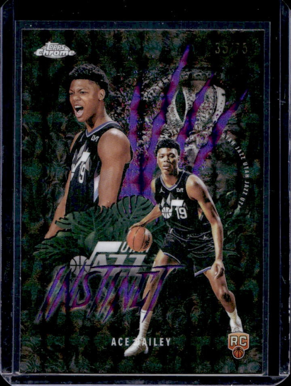 2025-26 Topps Chrome Ace Bailey Instinct RC Geometric Purple Refractor #/75 Jazz