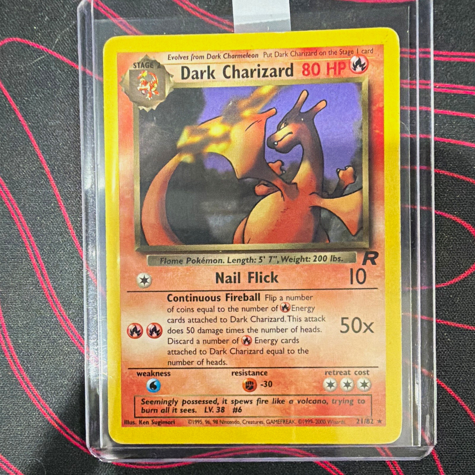 Dark Charizard Team Rocket 21/82 Rare Regular Unlimited 80 HP English