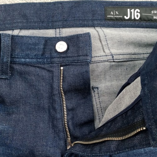 Armani Exchange Mens Jeans J16 Distressed Straight Indigo 34x32 - Picture 6 of 24