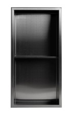 ALFI brand ABNP1224 12" Stainless Steel Recessed Shower Shelf - Black