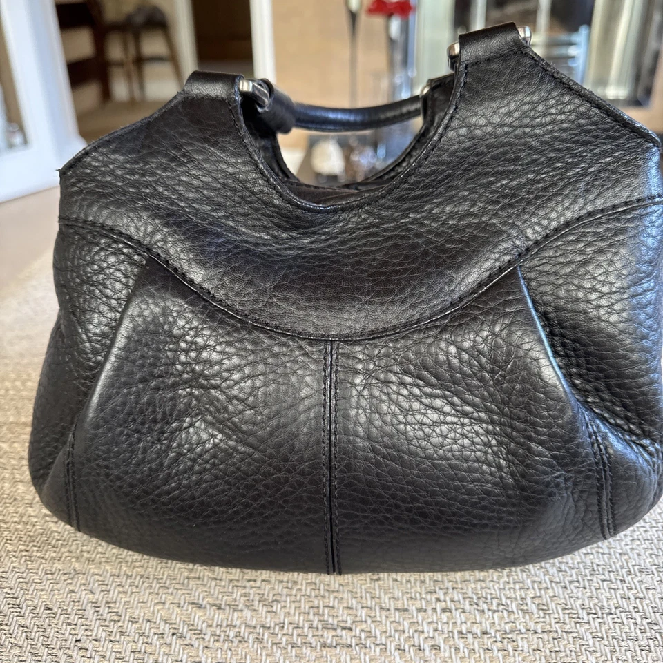 Cole Haan Pebbled Leather Top Handle Grab Bag - Black - Image 3 of 4