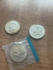 1966 And 1969 D Kennedy Halves 40 % Silver.  Plus 1976 Bicentennial Half Dollar