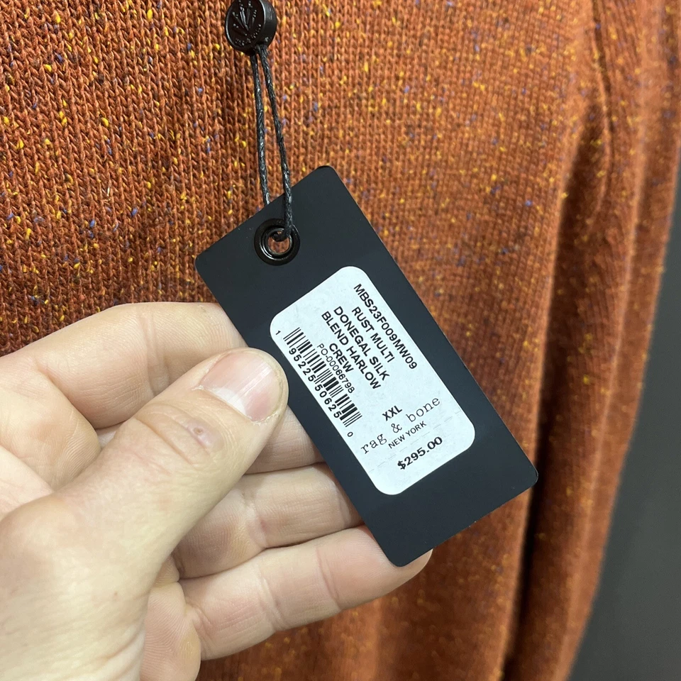 Rag & Bone Donegal Silk Blend Harlow Crew Neck Men's Pullover Sweater XXL NWT - Image 2 of 4